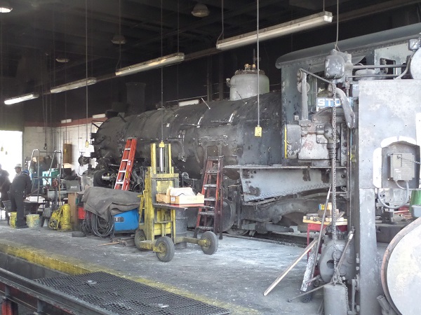 Locomotive being overhauled
