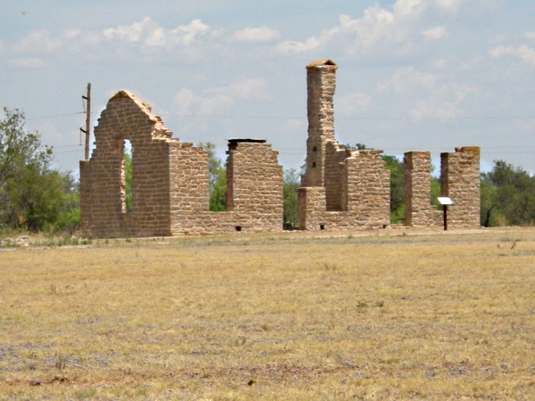 Administration building in ruins