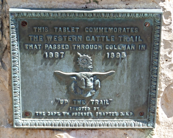 Cattle Trail plaque