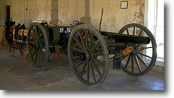 Three-inch artillery rifle and caisson.